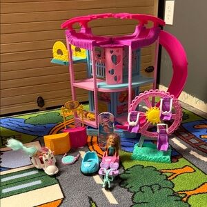 Pink and Purple Dollhouse Playset